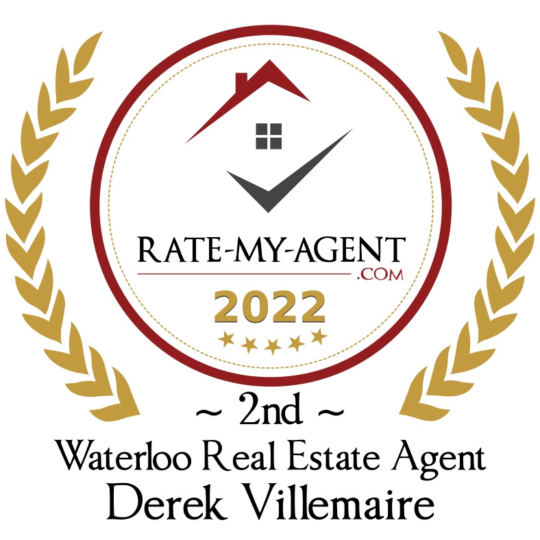 Top Rated Waterloo Real Estate Agent Badge for Derek Villemaire by Rate-My-Agent.com
